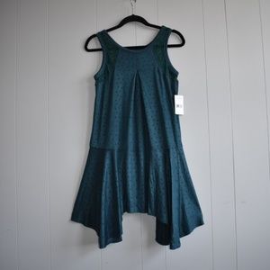 FP XS NWT Make It Count Teal Swing Polka Dot Dress